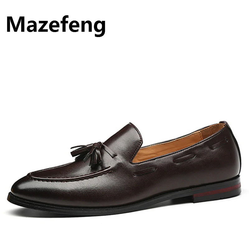 

Mazefeng 2019 Mens Casual Shoes Fashion Fringe Boat Black Shoes Men Tassel Loafers Male Shoes Casual Breathable Plus Size 38-48