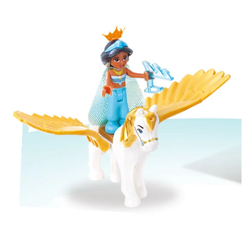 

10pcs/lot Legoing Toy Princess with Flying Horse Building Blocks Girl White Snow Tinker Bell Fairy Tale Mermaid Anna Elsa Belle