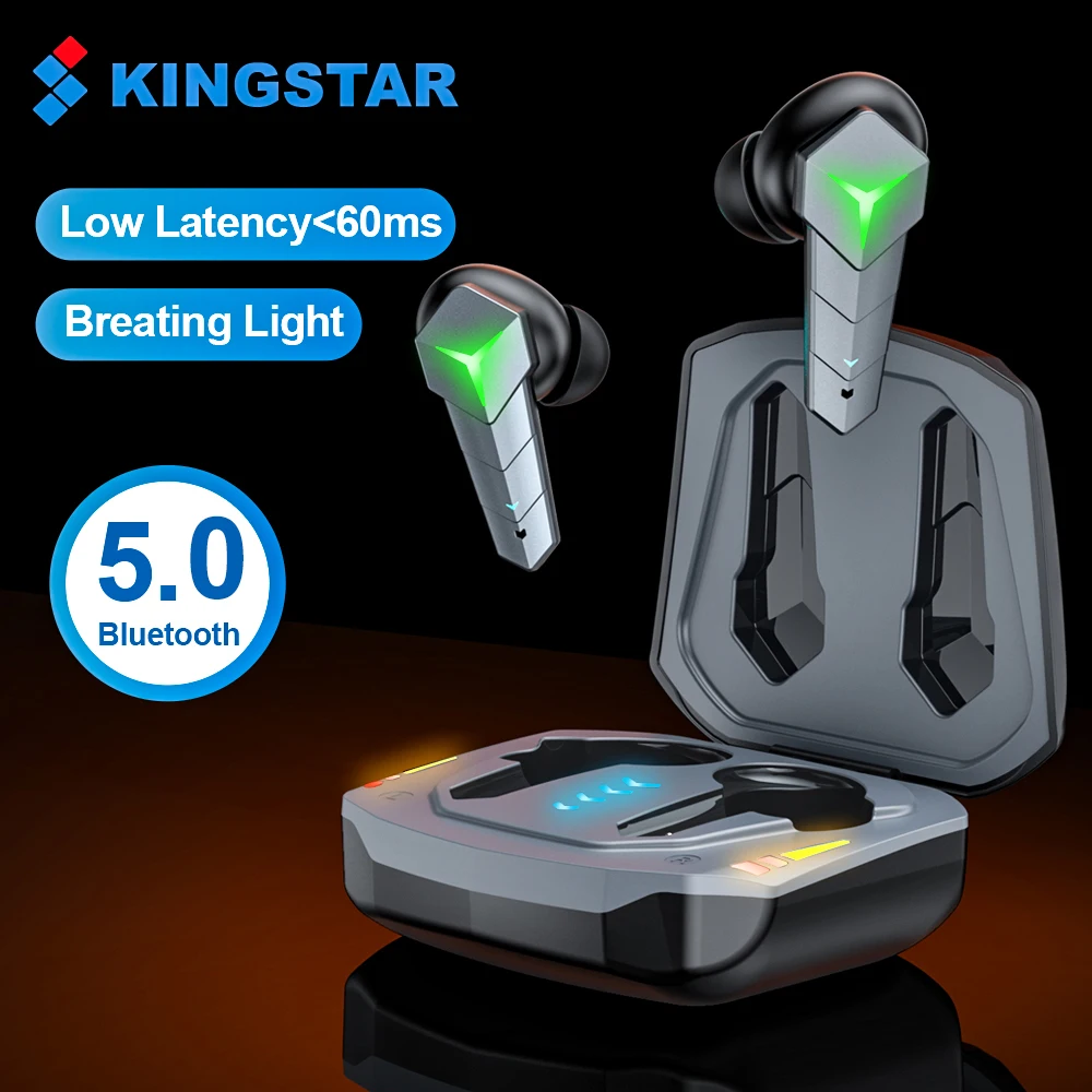 TWS-наушники KINGSTAR игровые Беспроводные с микрофоном и ЖК-дисплеем | Электроника