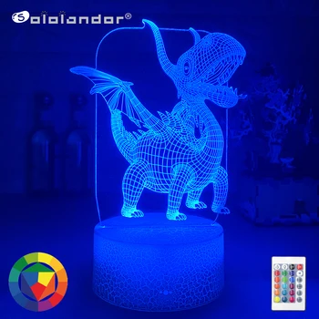 

3D LED Night Light Dinosaur Series Lamp 16Colors Change Night light Remote Control Table Lamps Toys Gift For Kid Home Decoration