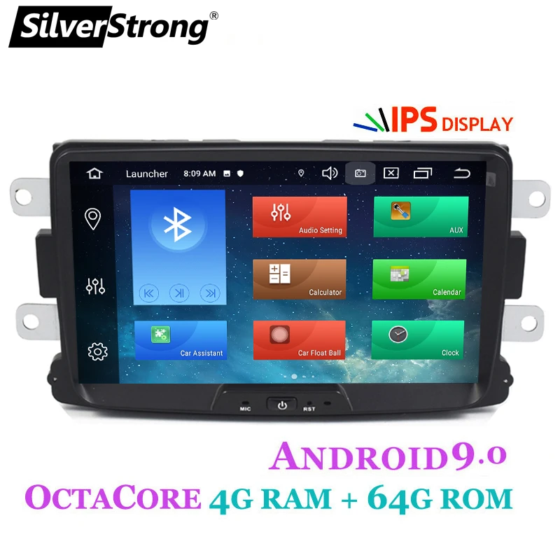 Perfect SilverStrong Android9.0 4G 64G 1DIN Car GPS For RENAULT DUSTER LOGAN LADA XRAY SYMBOL DACIA Kaptur DOKKER Radio Navi multimedia 0