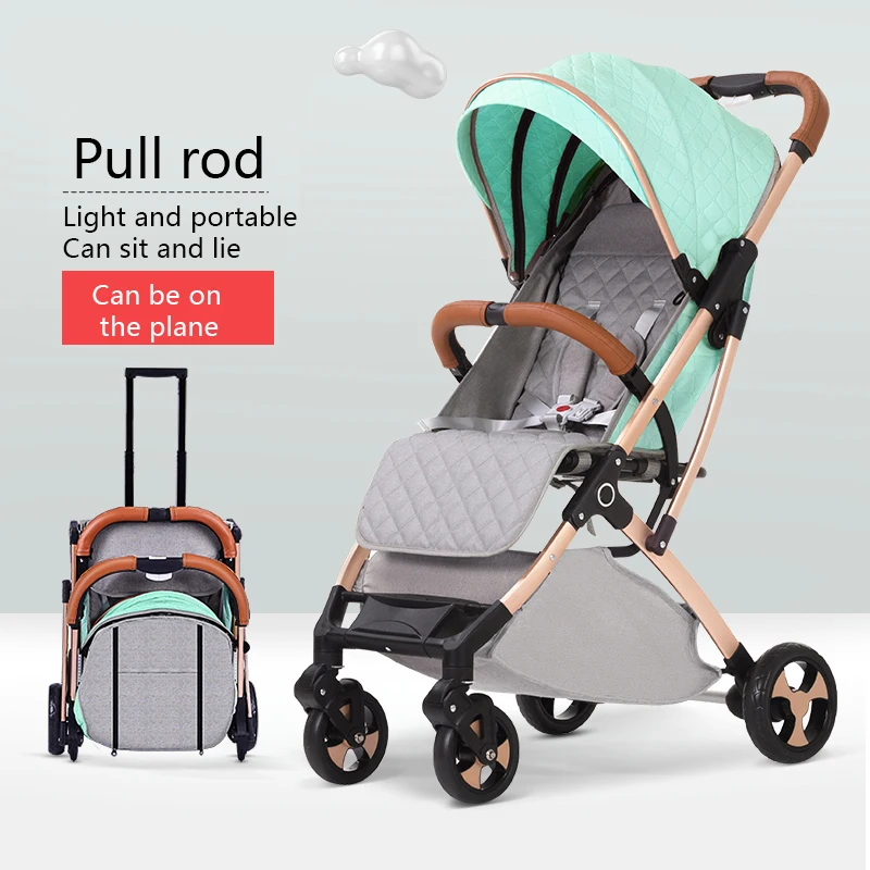  Lightweight stroller aluminum alloy frame stroller folding car baby portable cart child four-wheele