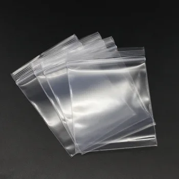 

100Pcs/pack 4*6/5*7/6*8/7*10cm Thick Plastic Poly Clear Bags Jewelry Packaging Lock Zipped Reclosable For DIY Jewelry Storage