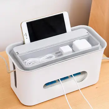 

Plastic Power Strip Adapter Cable Cord Wire Management Box Winder Organizer