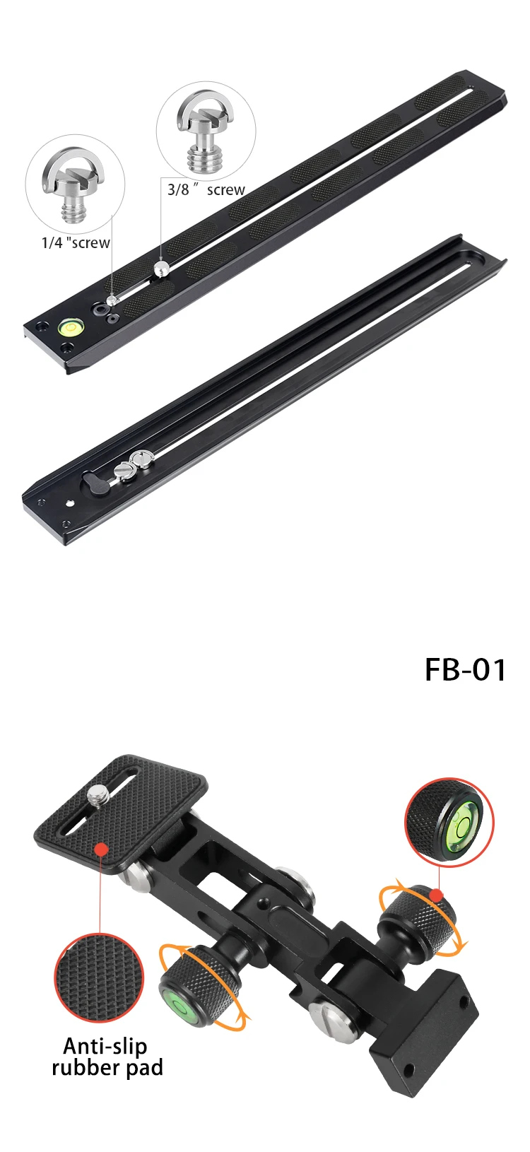 Description Picture 2 of itemManfrotto New Telephoto Quick Release Sliding Plate Camera Mount Zoom Lens Holder for Manfrotto Tripod Head Slide Rail Adapter