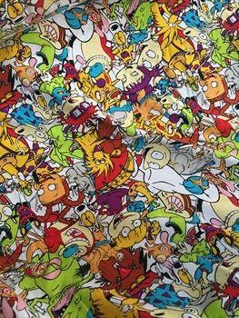 

50*170cm Cotton Knitted Cartoon Girl Printing Fabric Sewing Material Quilting Patchwork Needlework DIY Handmade Cloth Dress