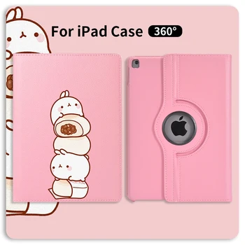 

360 Degrees Rotating PU Leather Flip Cover Case Cute Cat For iPad 7th Generation 10.2-in Pro 2019 Mini 5 Air 2 Case Smart Tablet