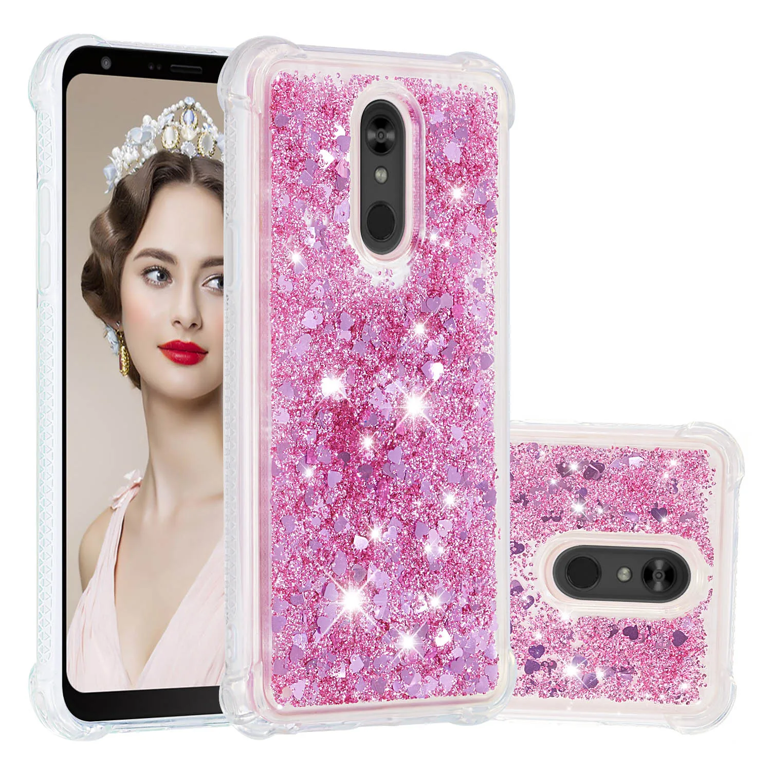 Glitter Liquid Quicksand Case For LG Stylo 3 5 V20 V30 K4 K8 K10 2017 2018 Love Hearts Soft Covers W10 W30 V40 ThinQ G7 | Мобильные