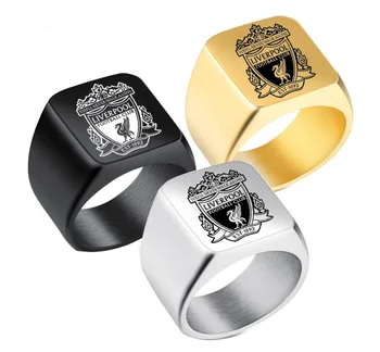 

Unique Silver Colour Stainless Steel Ring 3 Colour Liverpool Football Team Ring Fans Ring Hip Hop Punk Motorcycle Party Ring