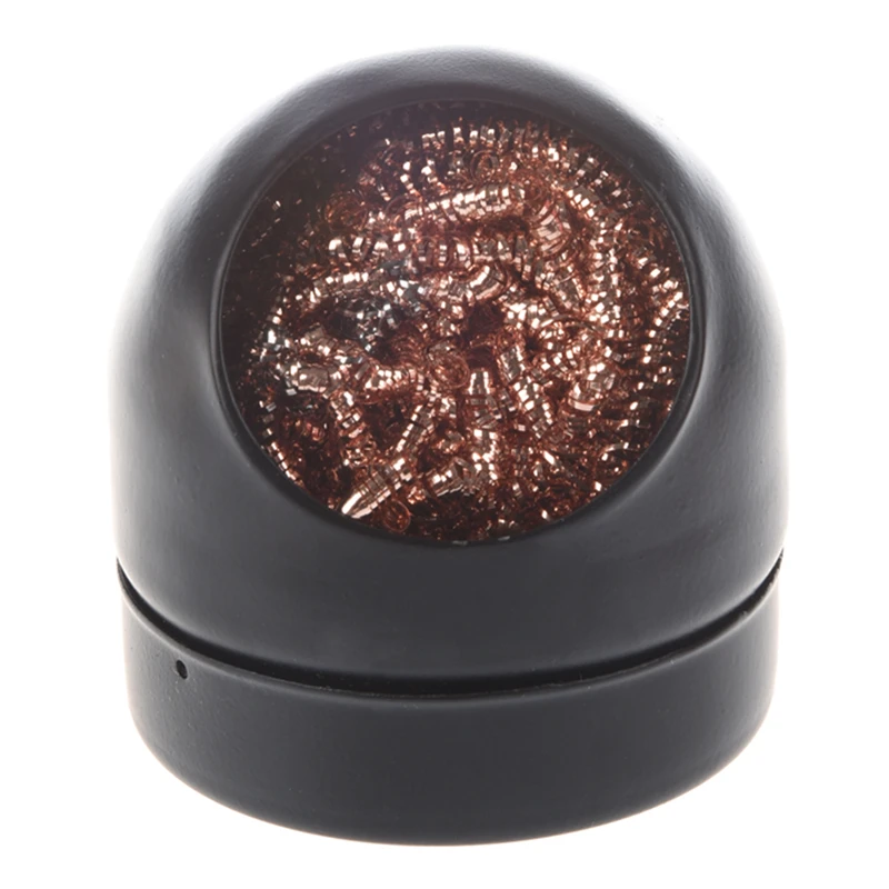 

New-Soldering Iron Tip Cleaning Wire Nozzle Cleaner Ball w Storage Holder