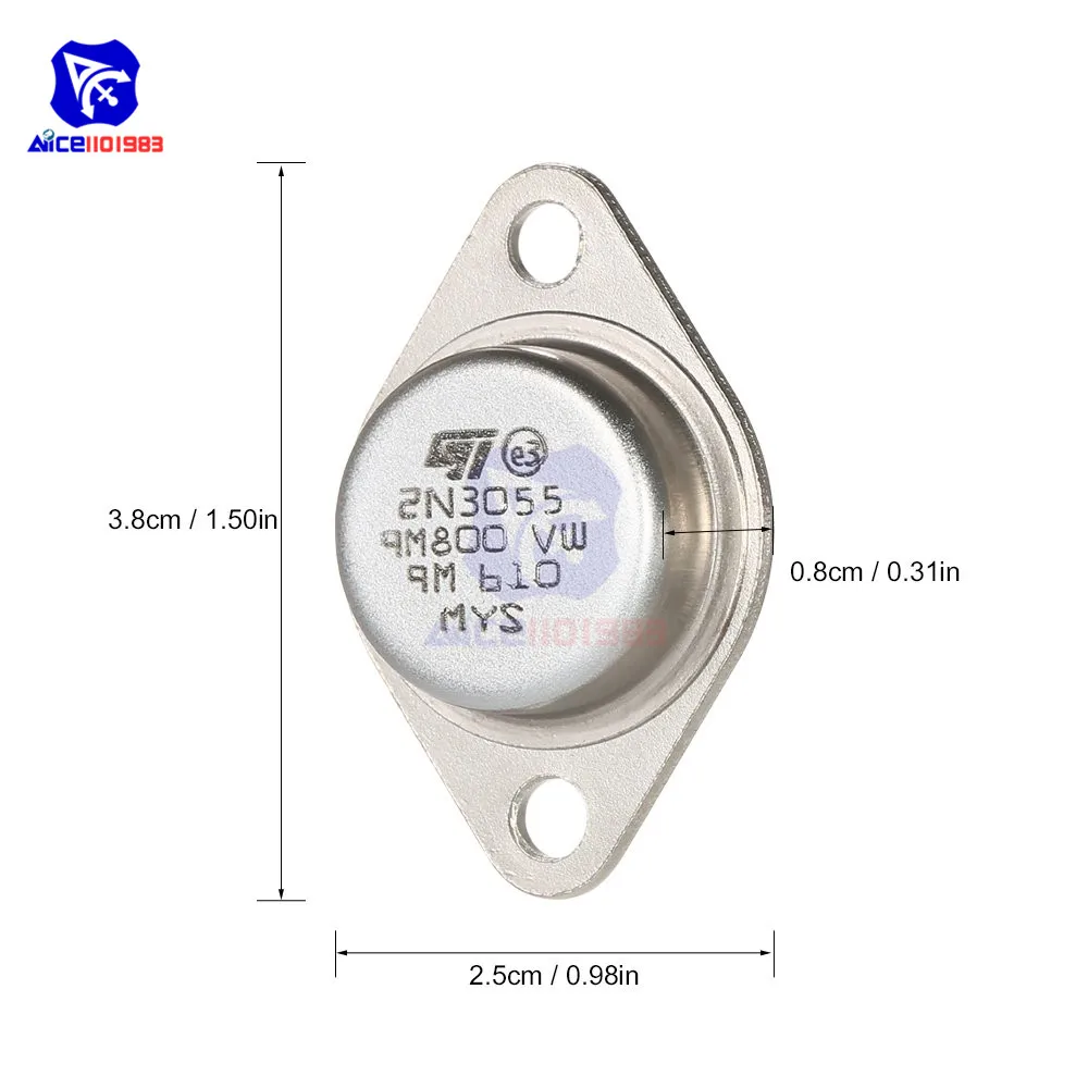 5PCS 2N3055 Power Transistors NPN TO-3 Metal Case 15A/60V bjt transistor,transistors kit