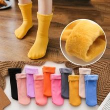 Детское бесшовное бархатное сапоги; носки для сна; Цвет телесный, черный; Зимние теплые детские плотные носки; теплые шерстяные кашемировые зимние носки