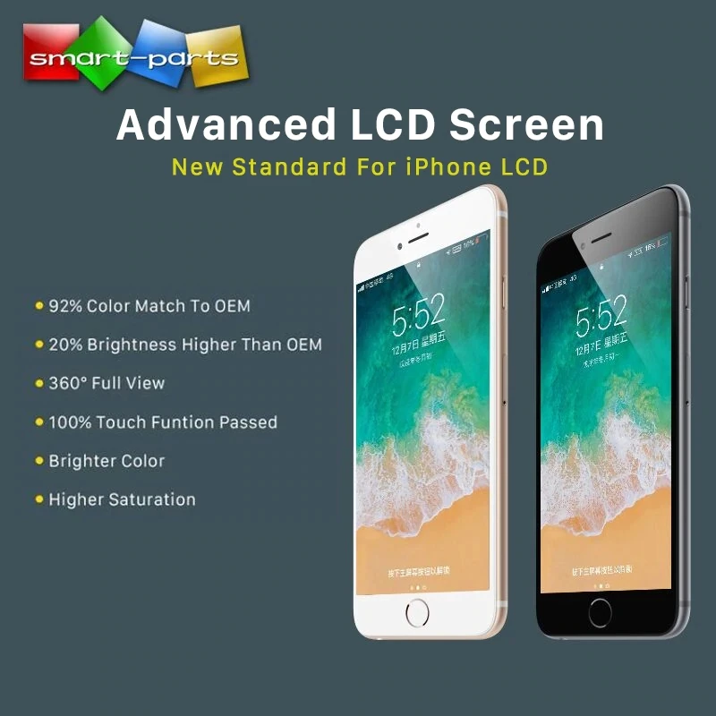 Усовершенствованный ЖК-дисплей для iPhone 6 6s 7 8 plus с бесплатным возвратом сменный