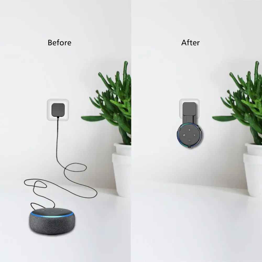 На выходе настенное крепление Стойка вешалка для Amazon Alexa Echo Dot 3rd Gen, работает с Amazon Echo Dot 3, держатель Чехол штепсельную вилку в Спальня