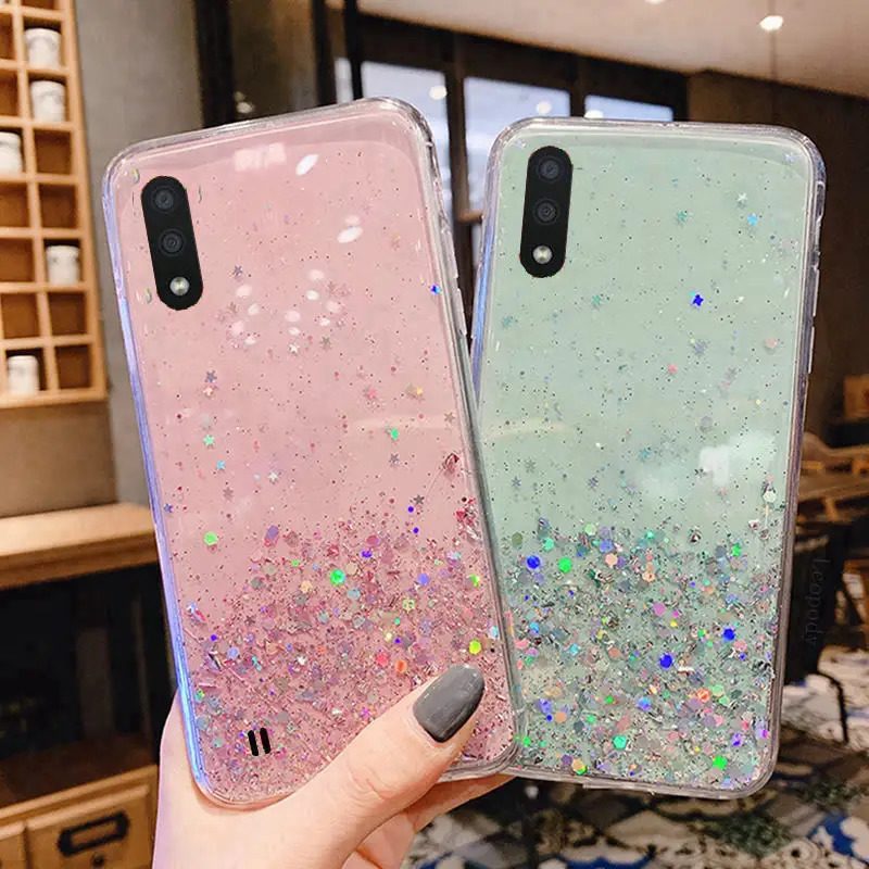 Чехол для Samsung Galaxy A015F/DS A015M/DS блестящий мягкий чехол-накладка с блестками A01 A 01 SM