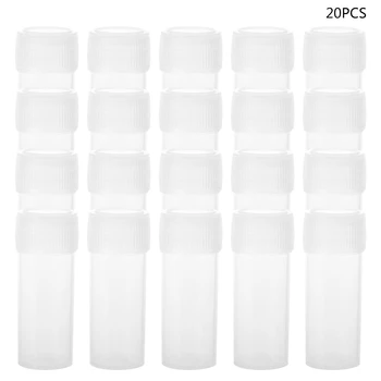 

2020 New 20Pcs 5ml Plastic Test Tubes Vials Sample Container Powder Craft Screw Cap Bottles for Office School Chemistry Supplies
