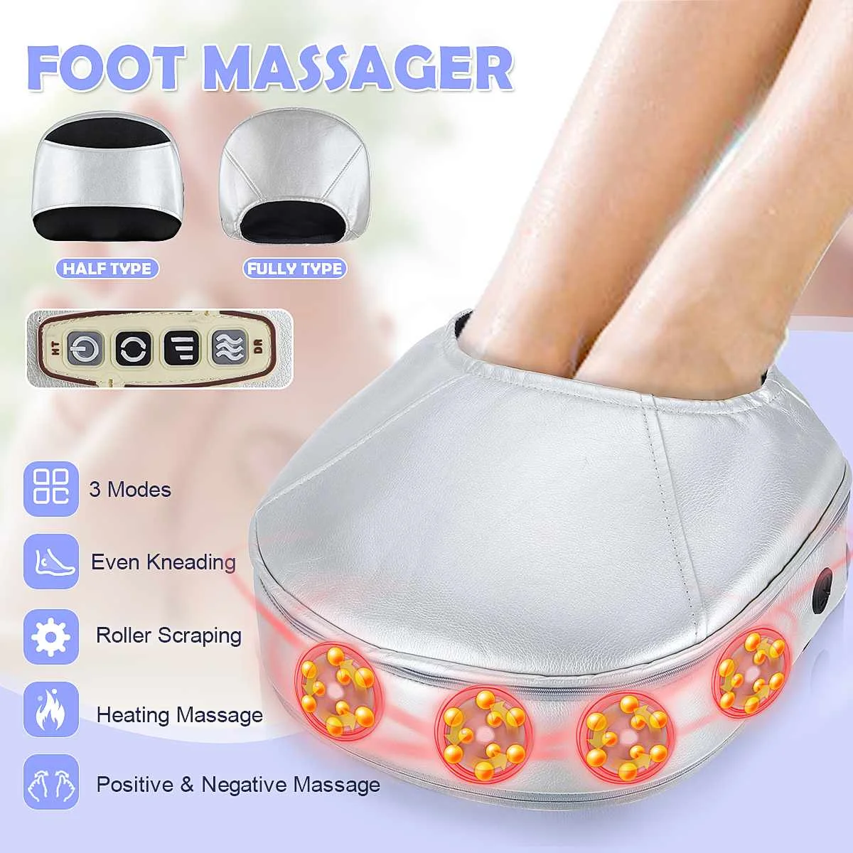 

Foot Massager Multifunctional Electric Foot Massage Heating Therapy Muscle Stimulator 15 Minute Automatic Cycle 3D Massage Heads