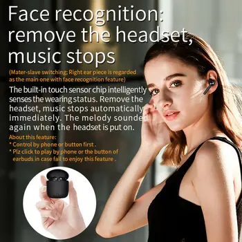 

Bluetooth 5.0 Headset TWS Wireless Earphones Twins Earbuds 5D Stereo Headphones Small Portable Wireless Headphones