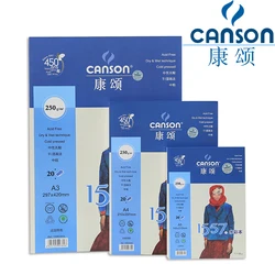 Canson Papel de acuarela profesional, suministros escolares creativos, 250g/m2, 20 hojas A3/A4/A5