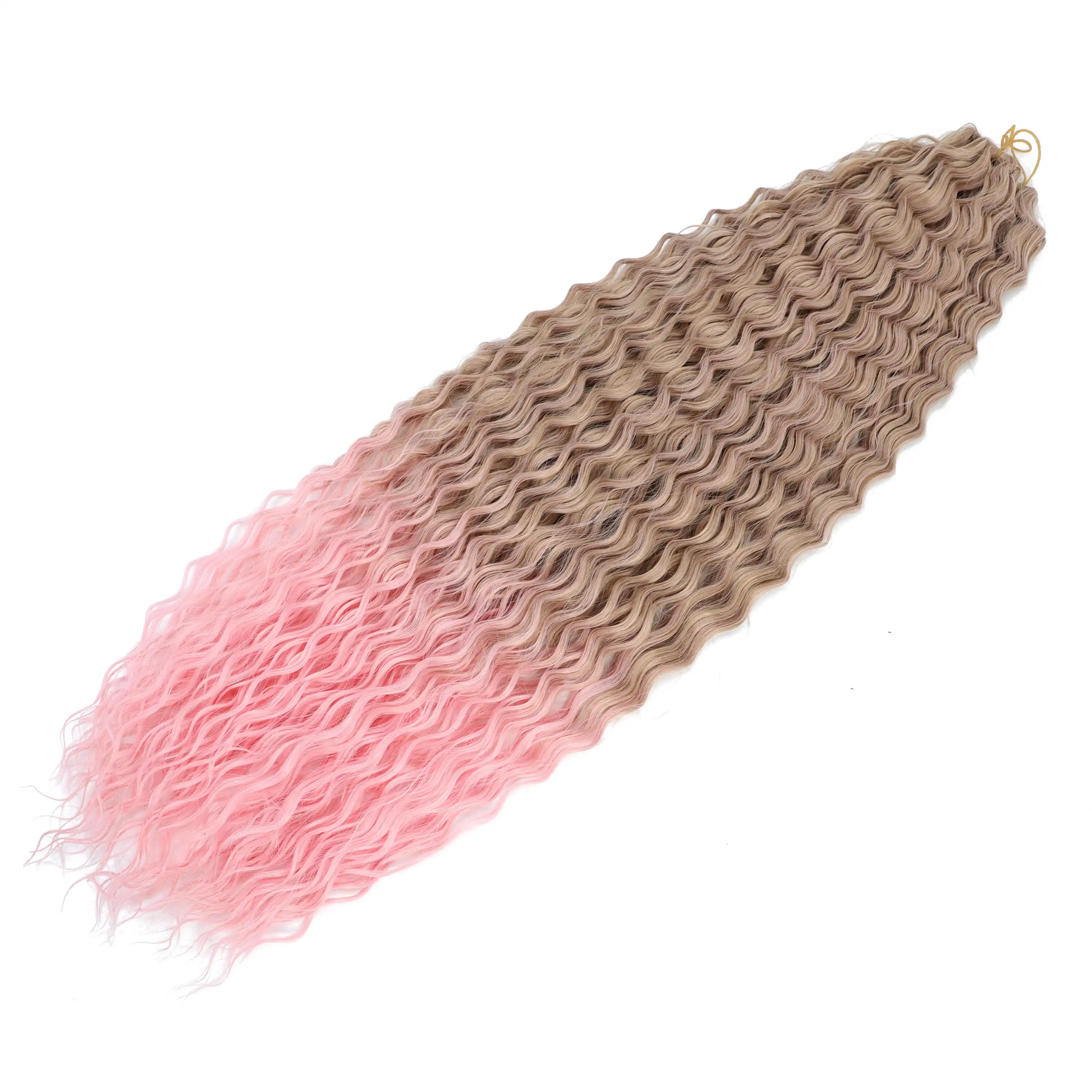 YunRong Synthetic Curl Hair Soft Braiding Extension 30 Inches Crochet Hair Long Water Wave Ombre Color Hair