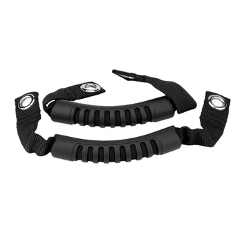 

2x Car Rear Seat Headrest Handle Set With Hole Rear Seat Anti-Skid Handlebar For Jeep Wrangler 1995-2017 Seat Headrest Black