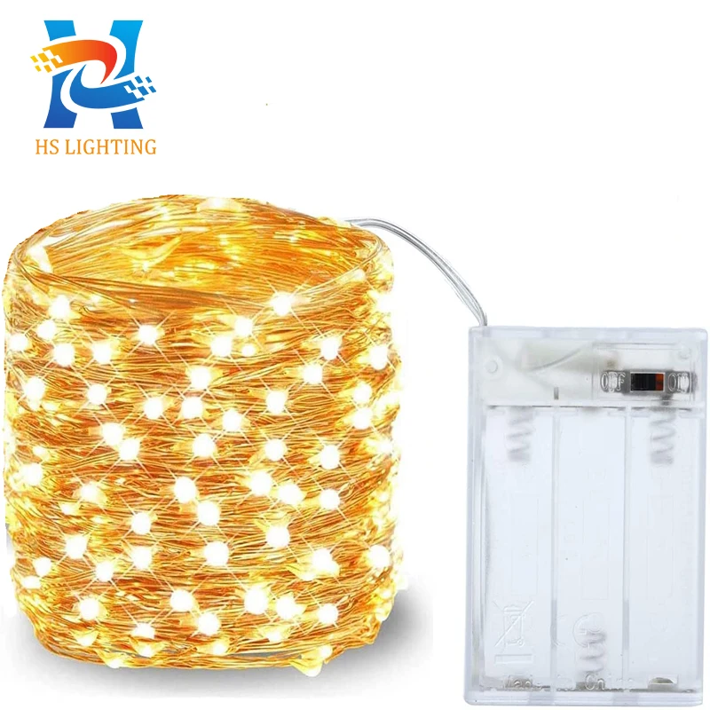 2m 5m10m LED tira luz corda luz fio de cobre 3ª bateria bateria luz natal para decoração de festa de casamento fada guirlanda de férias
