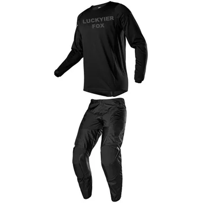 LUCKYIER FOX костюм для мотокросса 180 комплект передач Джерси брюки комбо Dirt Bike ATV MX одежда для внедорожных гонок - Цвет: 180 PRIX BLACK