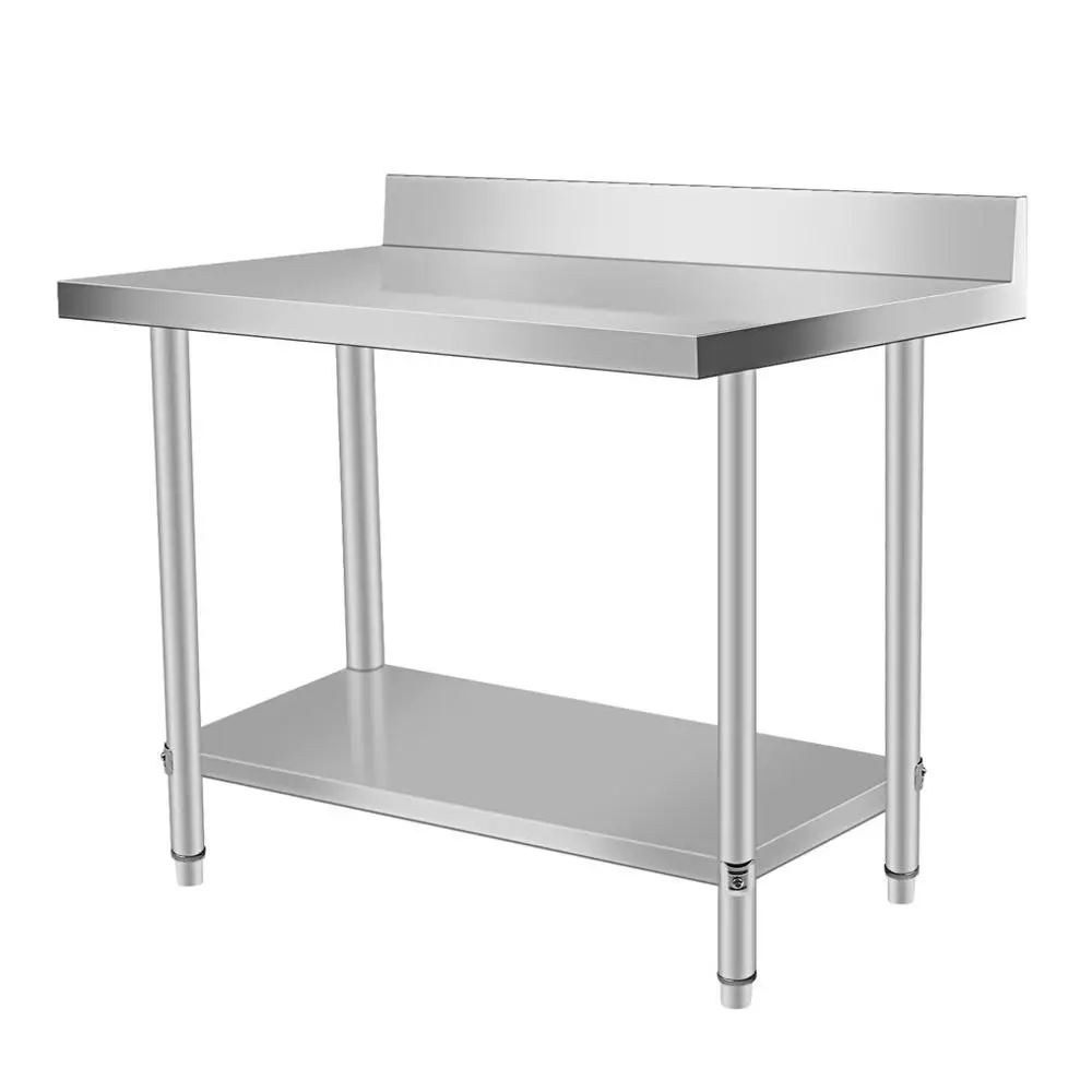  Stable Large Stainless Steel Two Layers Kitchen Work Bench Commercial Catering Stand Table Food Mak - 4000163408277