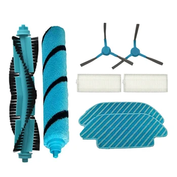 

Roller Soft Brush, Main Brush Side Brush Hepa Filter Mop for Conga 4090 Robot Vacuum Cleaner Replacement Parts