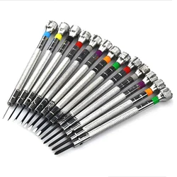 13PCs Metal 0.6-2.0mm Screwdrivers Set Professional Slotted Cross Screwdriver Kit Watchmakers Watch Repair Tools
