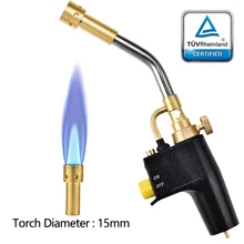 Mini chalumeau de soudage au gaz Propane MAPP, 15mm, ajustable, pistolet à flamme métallique, outil de soudage