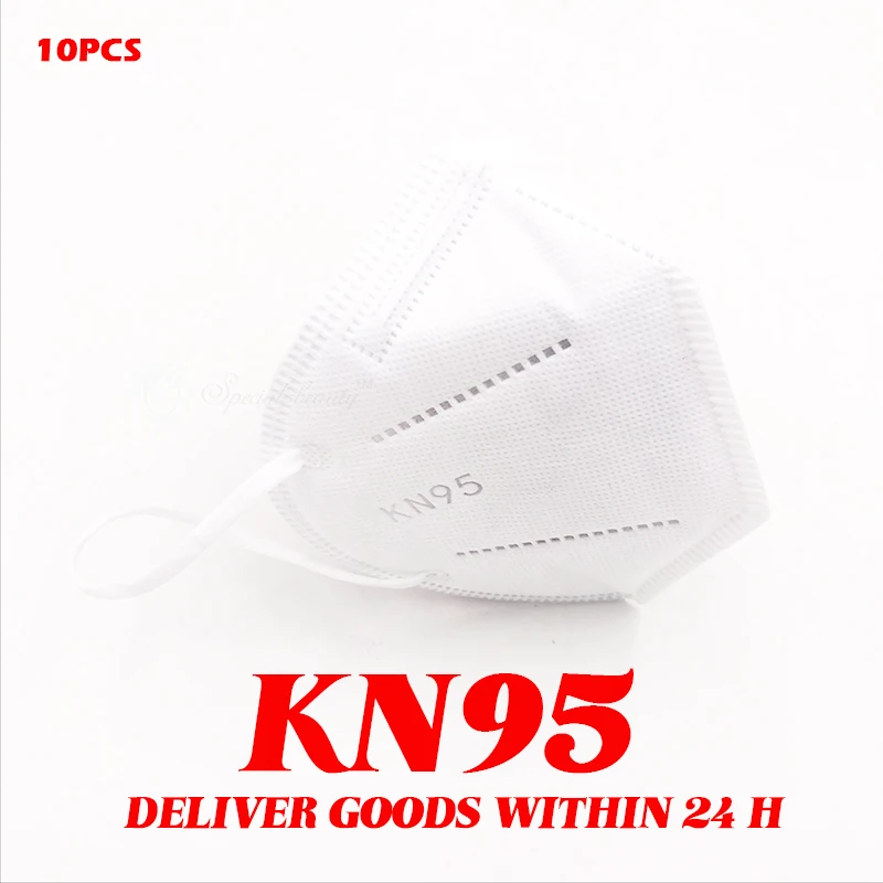

Free shipping within 24H 10pcs KN95 CE Certification Anti-Pollution Anti-Dust mask Nose clip N95 FFP3 Mouth Mask 95% Filtration