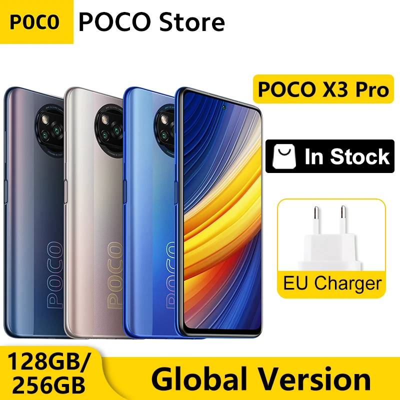 Глобальная версия POCO X3 Pro 128 ГБ/256 ГБ Snapdragon 860 смартфон NFC 120 Гц DotDisplay 5160 мА/ч, 33 Вт заряда 48MP Quad Camera - Смартфон