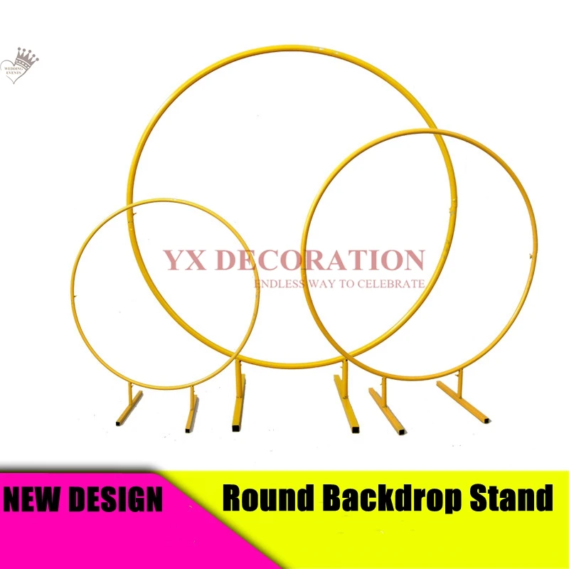 

Round Wedding Arch Background Stand Iron Shelf Decorative Props DIY Round Party Background Shelf Flower Frame Stand Gate