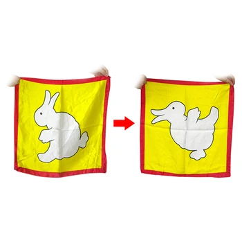 

Close Up Magic Tricks Illusion Rabbit become Duck Silk Scarf Magic prop Toys for Kids Easy to Do