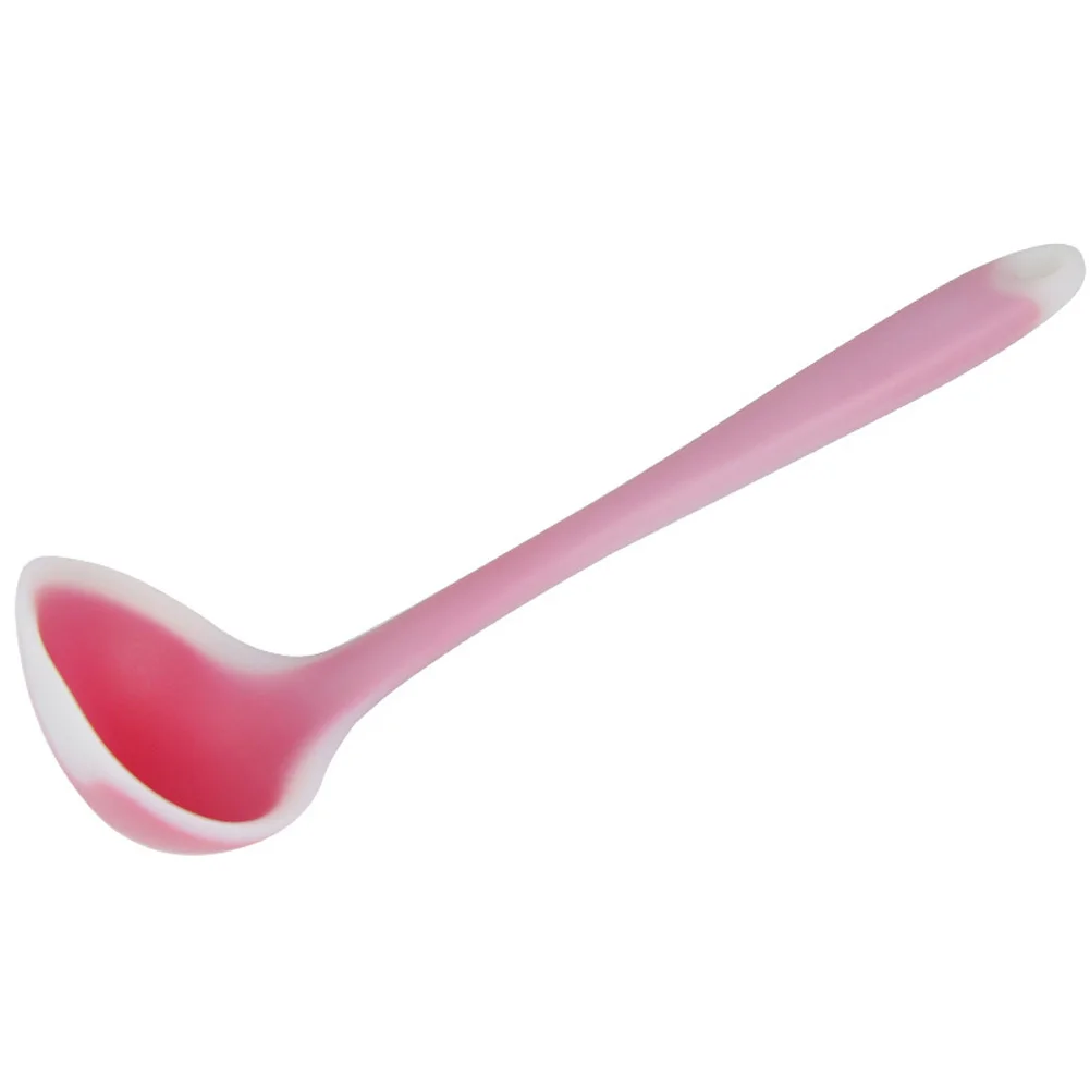 Novel Translucent Silicone Spoon Nonstick Anti High-Temperature Soup Scoup Cooking Tools Kitchen Supplies Shipping - Цвет: Красный