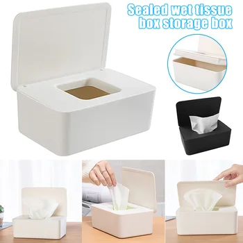 

Dustproof Tissue Storage Box Case Wet Wipes Dispenser Holder with Lid for Home Office Desk TP899