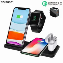 Беспроводное зарядное устройство Qi для iPhone 12/11/XR Apple Watch складная