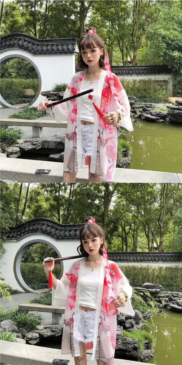 Китайские стильные шаровары кимоно платье японское кимоно солнцезащитный кардиган одежда куртка студенческий халат Японская уличная SL1468