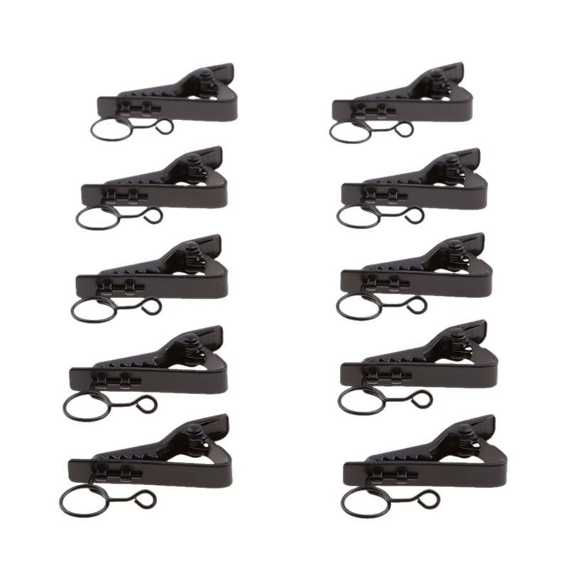 10 Pack Mini Ring Type Microphone Clip Hold Shock Secure Lapel Mic Clamp Replacement Kit for Headset Microphones,Metal