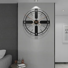 Lekki luksusowy zegar ścienny prosty moda kreatywny artysta z zegarem sypialnia salon cichy zegar tanie tanio CN (pochodzenie) Nowoczesne ZAGARY ŚCIENNE Tłumienie głośnika rozdzielone Igła Metal Simple and modern Battery Single side