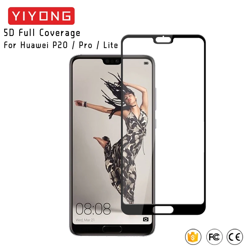 25 шт./лот YIYONG 5D полное покрытие стекло для Huawei P20 Lite Plus закаленное Защита экрана Pro P