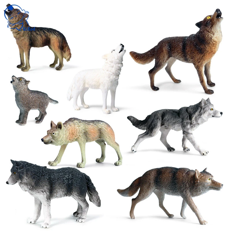 Jouet De Haute Qualite En Pvc Animaux Sauvages Loup Gris Simulation Bebe Loup Collection De Figurines D Action Realiste Offre Speciale 21 Aliexpress