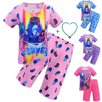 

Pink Audrey Costumes girl Halloween Costumes for Kids Party Costume evie descendants 3 Mal Cosplay Kids Pajamas Girls Sleepwear