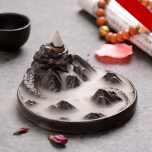 Длинные благовония горелка фиолетовый песок обратного потока благовония горелка медитации комнаты поставки творческий керамический домашний благовония горелка