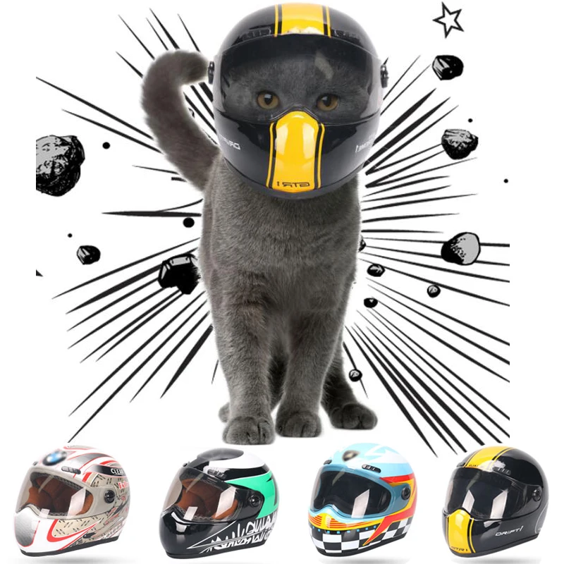 HIPET щенок кошка шляпа шлем костюм маленькая собака крутая Мода Пластиковые мотоциклы уличные шапки реквизит для фотосессии Pet защита аксессуары