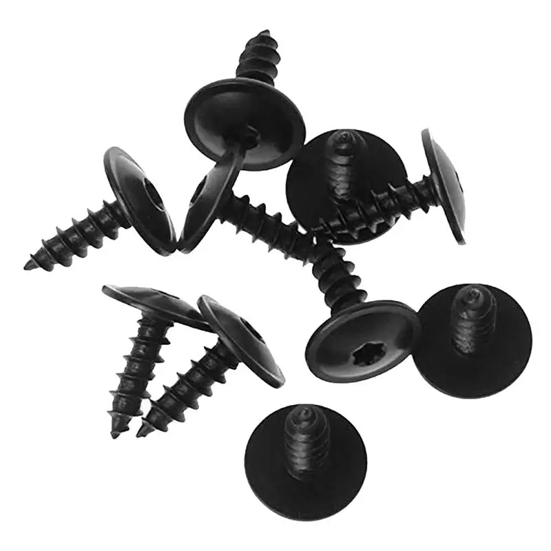 30 Pieces Self Tapping Screws Car Front Wheel Fastener License Plate Mud Guard Screw Black Replacement for Q5 Q7 A1 5