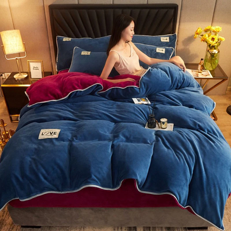 Winter Warm Solid Flannel Quilt Cover 