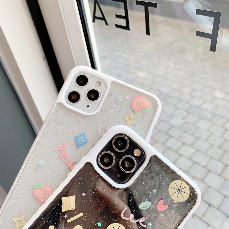 Luxury Glitter Transparent Case For iphone 11 Pro Xs Max SE 2 2020 case 7 8 plus X XR Back Cover Cute Clear Siliocne Soft Capa Luxury Glitter Transparent Case For iphone 11 Pro Xs Max SE 2 2020 case 7 8 plus X XR Back Cover Cute Clear Siliocne Soft Capa