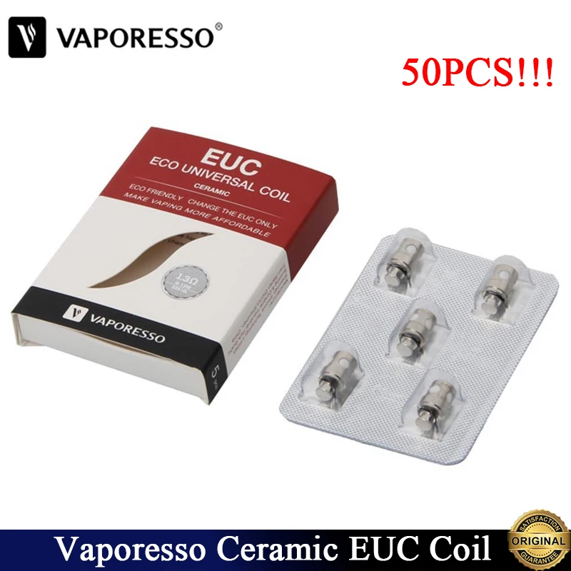 

50pcs/lot Original Vaporesso Ceramic EUC 0.5ohm SS316L Coil Head Vape without Sleeve for Vaporesso Estoc Tank E-Cigarette Vapor